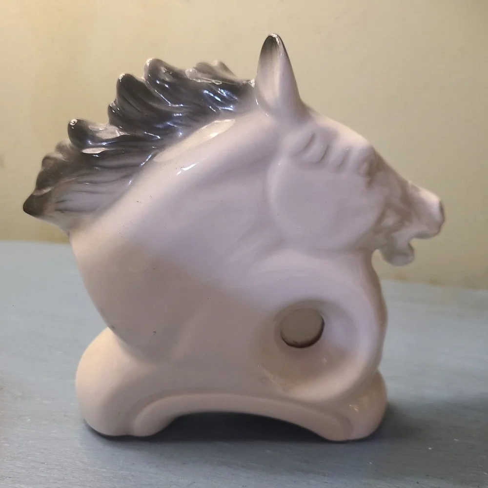 1950's Ceramic Horse‎ Head Figurine Equestrian Decorative Thermometer Japan 5